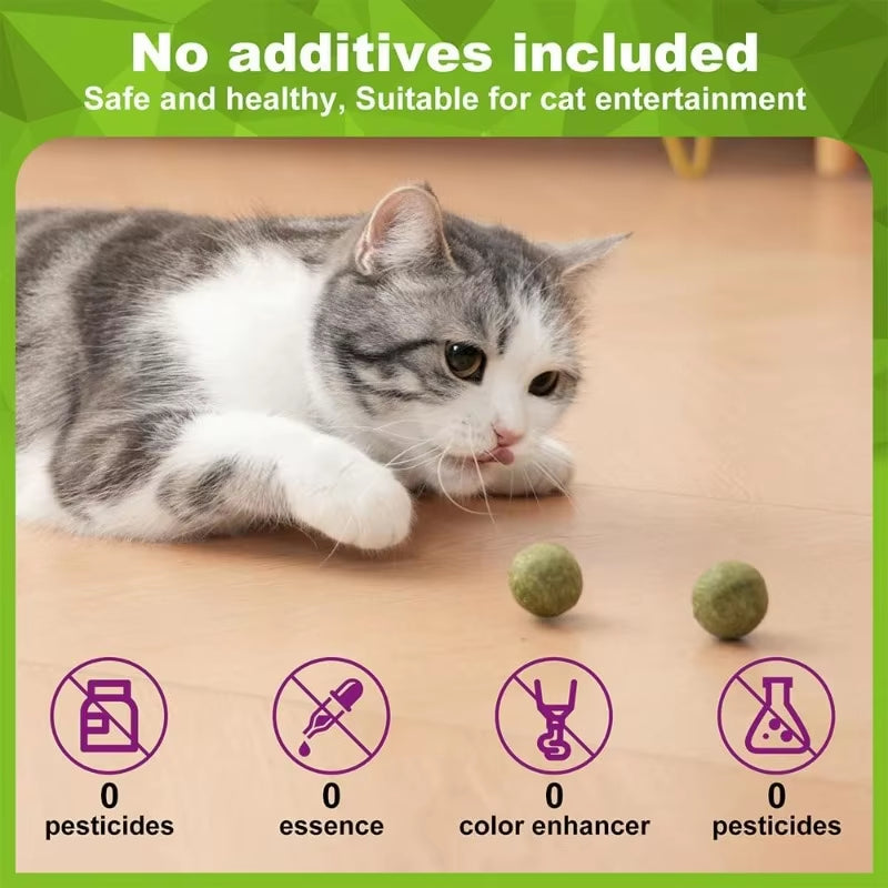 5/10/20Pcs Natural Catnip Balls Kitten Cat Nip Ball Licker Toy for Cats of All Breeds,Lick Ball Toys That Fascinate Pet Cats
