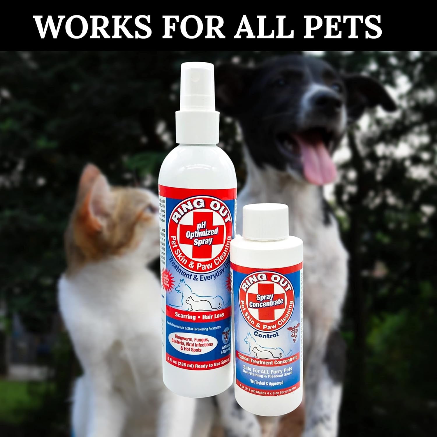 Ring Out for Pets: Control & Help Ringworm | Clean Pets Skin & Paws | Recovery &