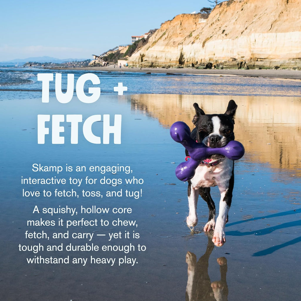 Zogoflex Air Skamp Tug-Of-War Stick Dog Chew Toy – Hollow, Squishy Interactive Toy for Dogs, Puppies – for Chewing, Catch, Carry, Fetch, Dishwasher Safe, Latex-Free, Large 8.5", Aqua Blue