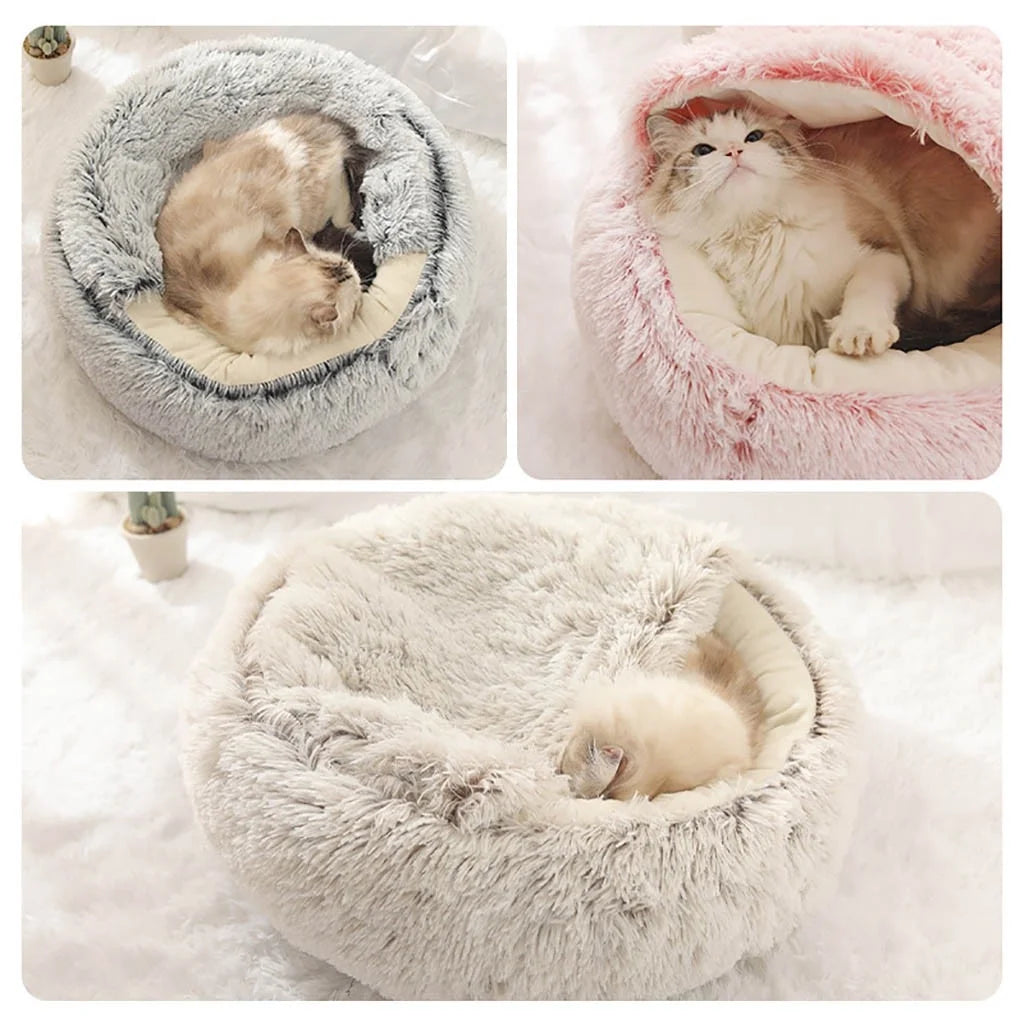 Cat Beds for Indoor/Outdoor Cats Clearance,Dog round Winter Warm Sleeping Bag Plush Soft Pet Bed Calming Bed