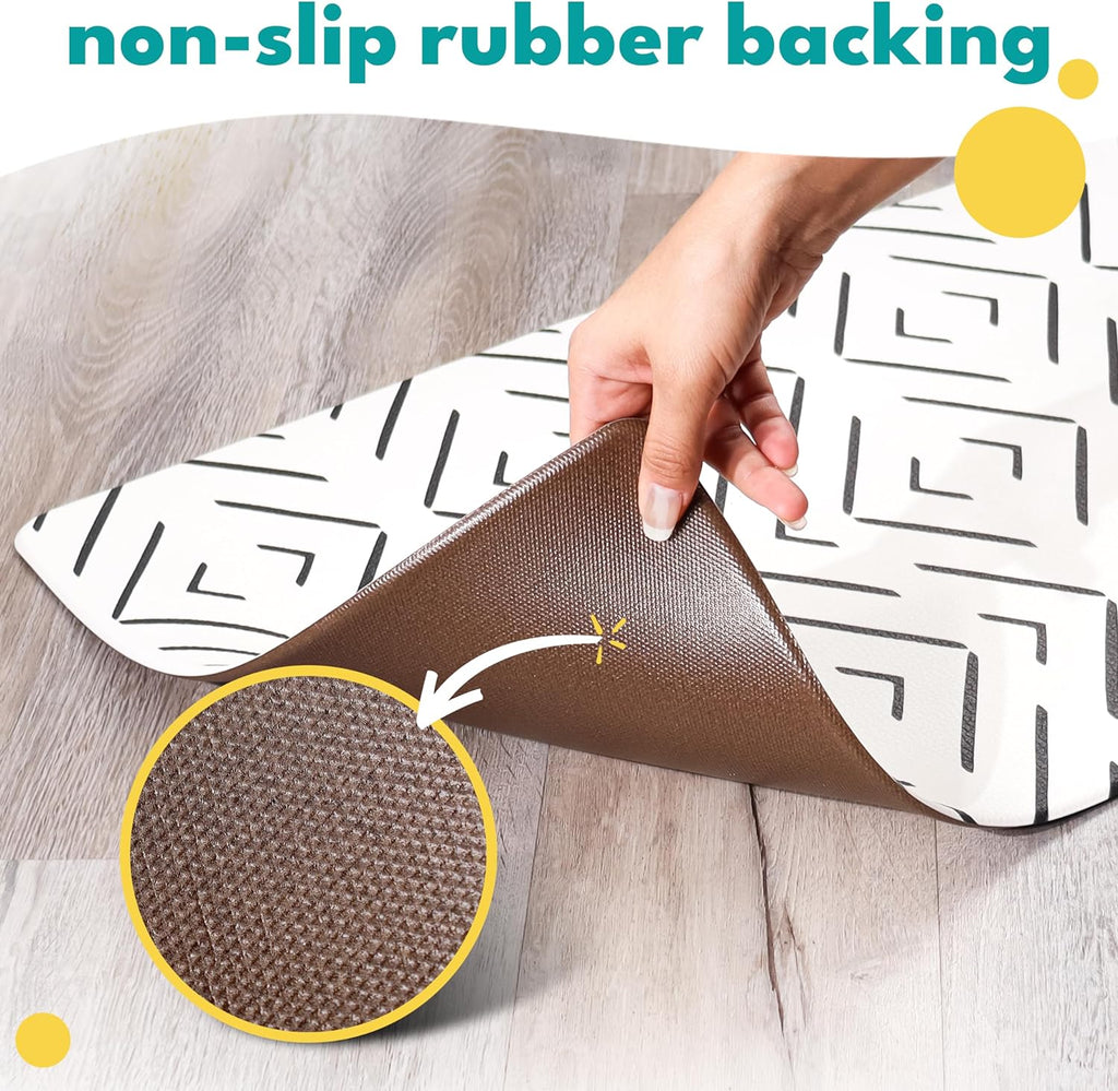 Large Dog Mat for Food and Water, Cat Feeding Mat | Large Waterproof Dog Bowl Mat | Non-Slip Pet Food Mat for Floors | Pet Mats for Food and Water | Easy to Clean