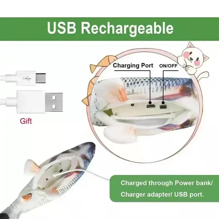 Cats Toy Fish USB Charger Toys for Cats Interactive Electronics Realistic Pet Cats Chew Cats & Dogs Products Home Accessories