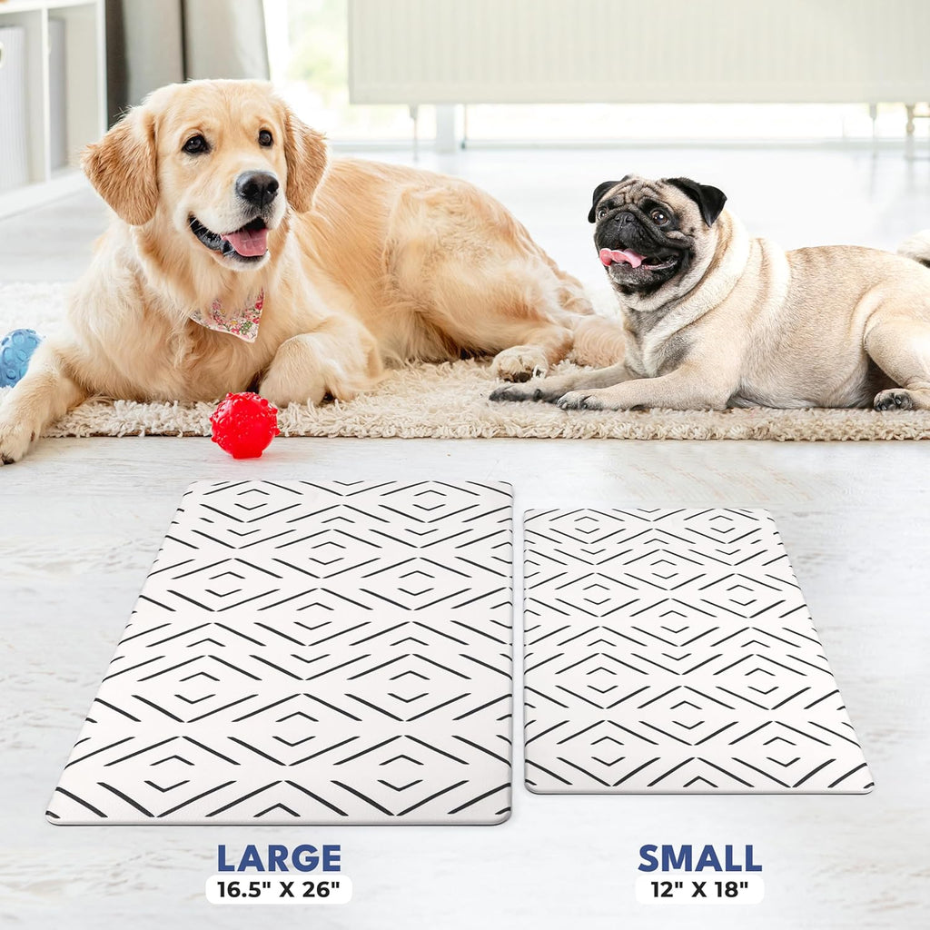 Large Dog Mat for Food and Water, Cat Feeding Mat | Large Waterproof Dog Bowl Mat | Non-Slip Pet Food Mat for Floors | Pet Mats for Food and Water | Easy to Clean